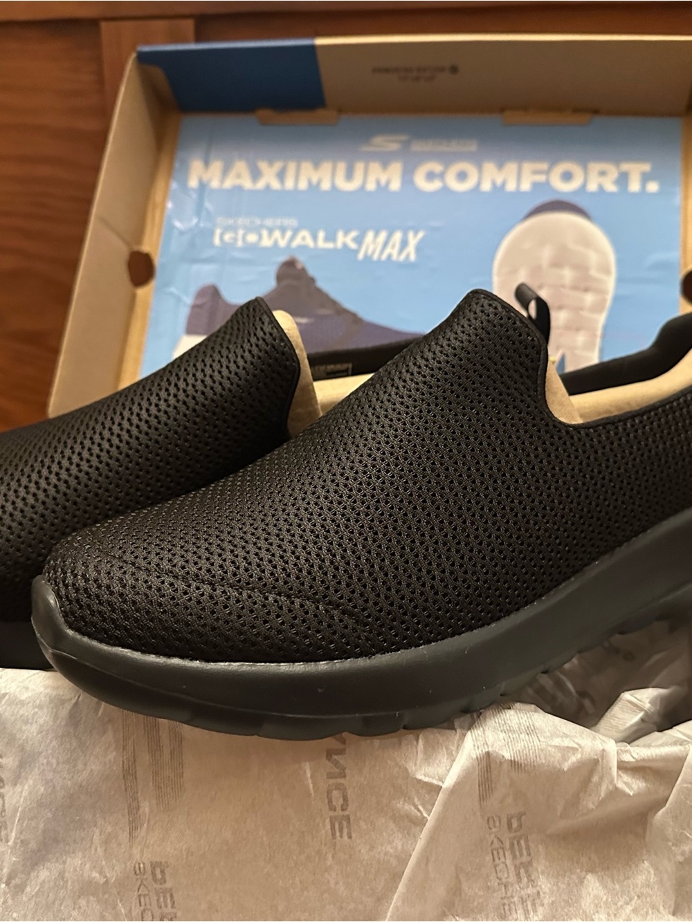 Skechers Men's Black Perforated Slip-On Comfort Loafers